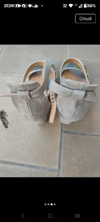 Sandali con zeppa oro e grigio