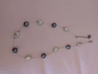 Collar Cuentas Negro y Blanco