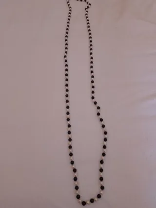Collar Cuentas Negro y Blanco