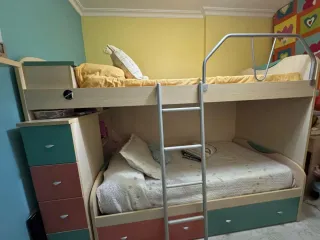 Dormitorio juvenil madera y metal