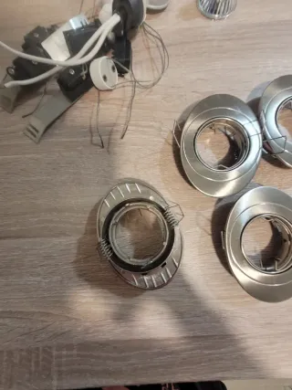 Focos de techo metálicos plateados (5 unidades)