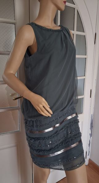 Vestido Tintoretto verde lentejuelas T38-40