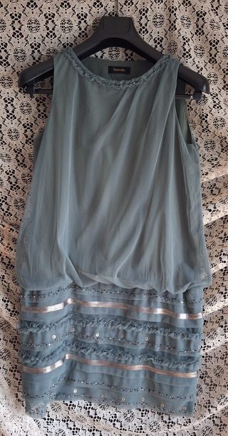 Vestido Tintoretto verde lentejuelas T38-40