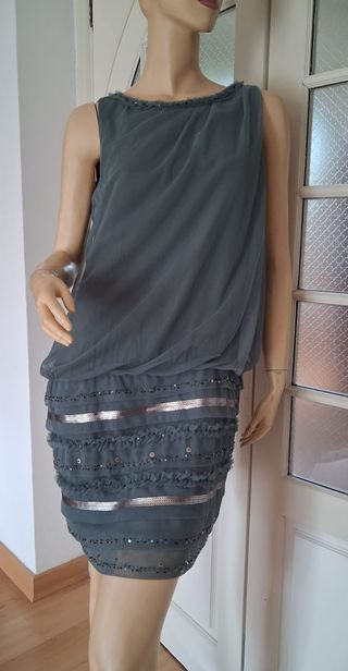 Vestido Tintoretto verde lentejuelas T38-40