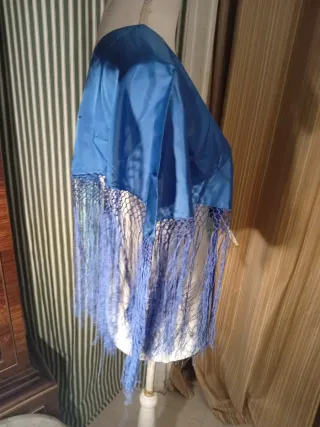 Mantoncillo Flamenco Niña Azul/Verde