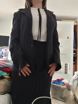 Tailleur donna con gessato