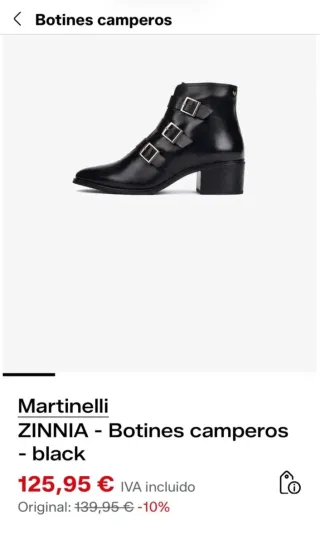 Botines Martinelli Negros Hebillas
