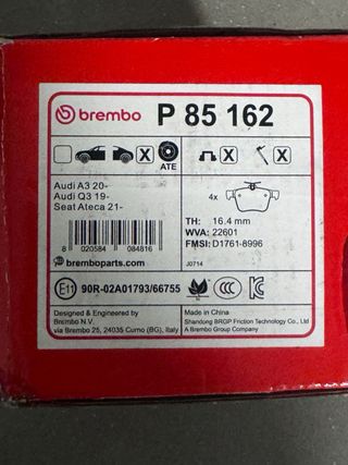 Pastillas Freno Brembo Traseras Audi/Seat