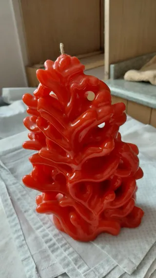 Candela decorativa corallo rosso