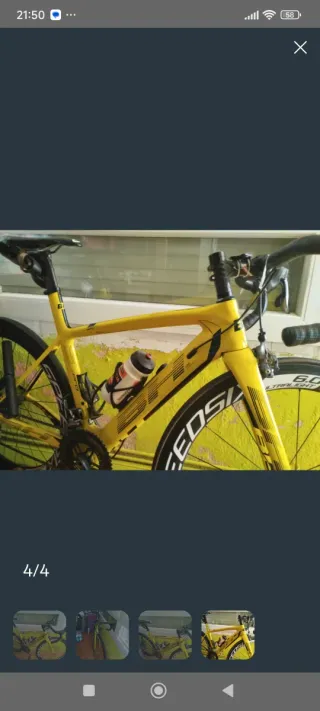 Bicicleta de carretera amarilla