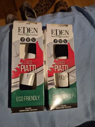 Cordones EDEN Planos Negros 130cm 2 unidades