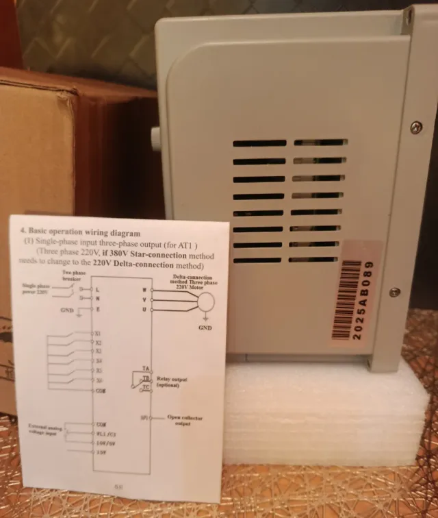 Variador VFD Monofásico 4kW 220V NUEVO