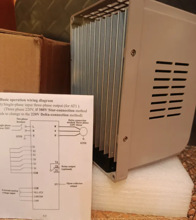 Variador VFD Monofásico 4kW 220V NUEVO