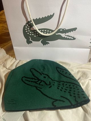 Gorro Lacoste Negro Original Nuevo