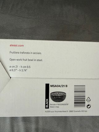 Fruttiera Alessi Nera