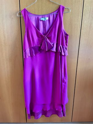 Abito da cerimonia viola con rouches