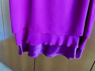 Abito da cerimonia viola con rouches