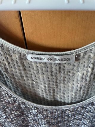 Top lentejuelas babzoe plateado talla única
