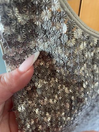 Top lentejuelas babzoe plateado talla única