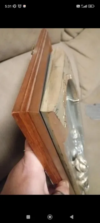 Quadretto scena caffè in metallo e legno