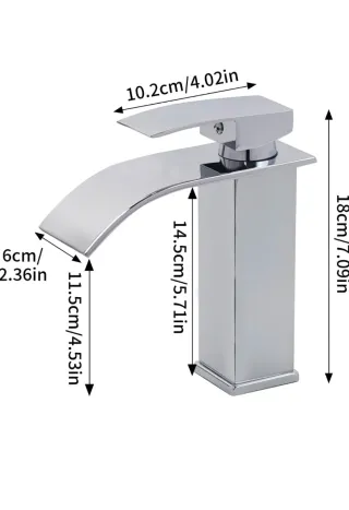 Rubinetto Cascata Bagno Argento