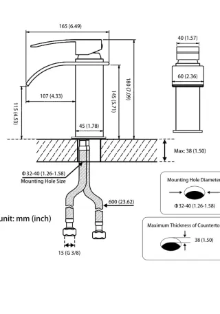 Rubinetto Cascata Bagno Argento
