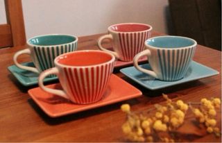 4 Tazas Espresso Cerámica