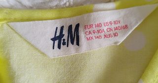 Vestido niña amarillo lunares H&M 9/10 años