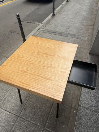 Mesa madera y metal 80x70cm