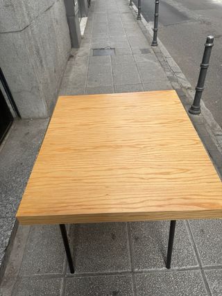 Mesa madera y metal 80x70cm