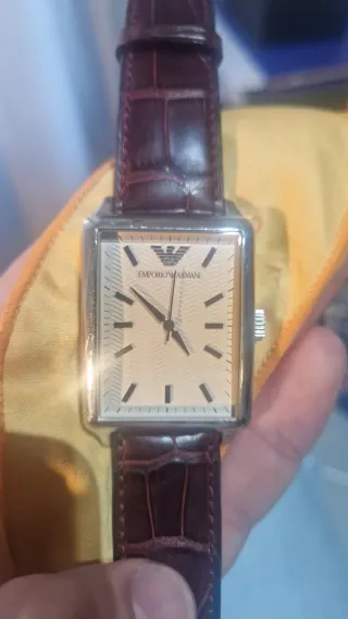 Orologio Emporio Armani Rettangolare Pelle Marrone