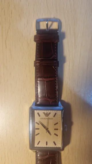 Orologio Emporio Armani Rettangolare Pelle Marrone