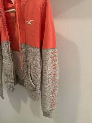 Sudadera Hollister Mujer Gris y Rosa