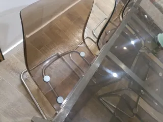 Mesa Comedor Cristal 180x85cm + 6 Sillas