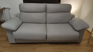 Sofá-cama beige 2,13m