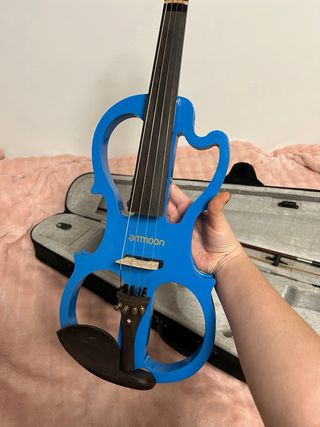 Violín Eléctrico Azul con Funda y Arco
