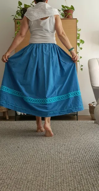 Falda 87cm casera,  serrana, huertana, espigadora