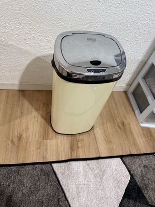 Papelera Kitchen Move Beige/Plata