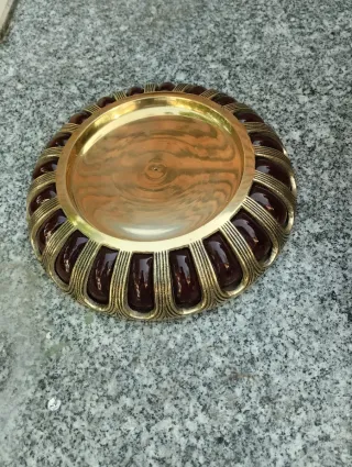 Cenicero de latón y cristal