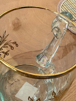Jarras cristal dorado floral set 4