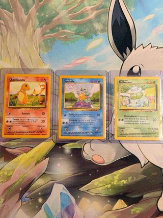 Charmander, Squirtle, Bulbasaur - Base set 1999