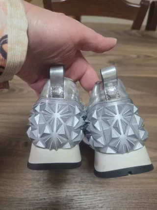 Sneakers Cult argento e bianco taglia 37