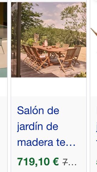 Conjunto mesa y sillas madera Teca.