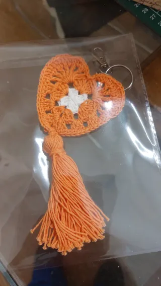 Llavero Corazón Crochet Hecho a Mano