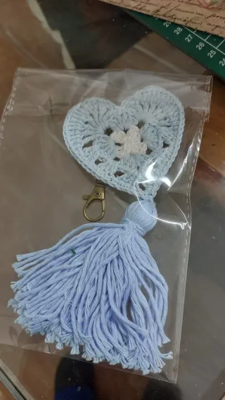 Llavero Corazón Crochet Hecho a Mano