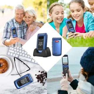 Teléfono Móvil para Mayores 2G GSM Azul