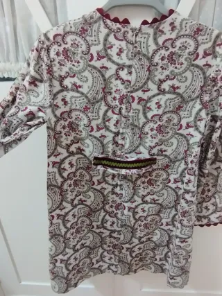 Conjunto vestido niña y rebeca burdeos talla 10