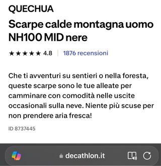 Scarpe Quechua uomo usate una volta