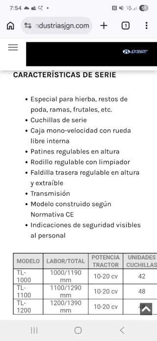 Desbrozadora martillos JGN