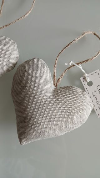 2 Cuori Shabby Chic Beige Handmade